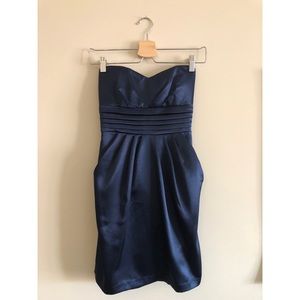 Navy blue strapless dress, As U Wish, size 3